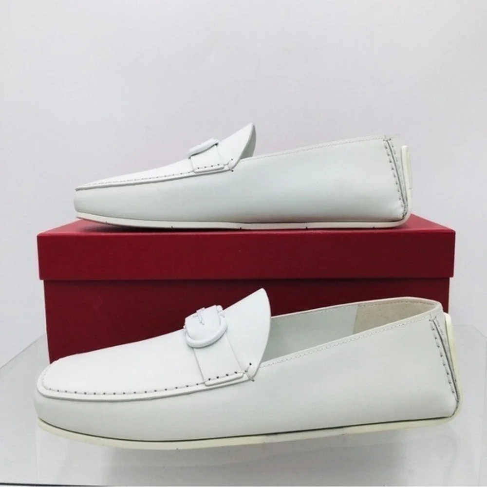 Salvatore Ferragamo PALINURO Astronaut Leather Loafer Driving Shoes Mens US 8